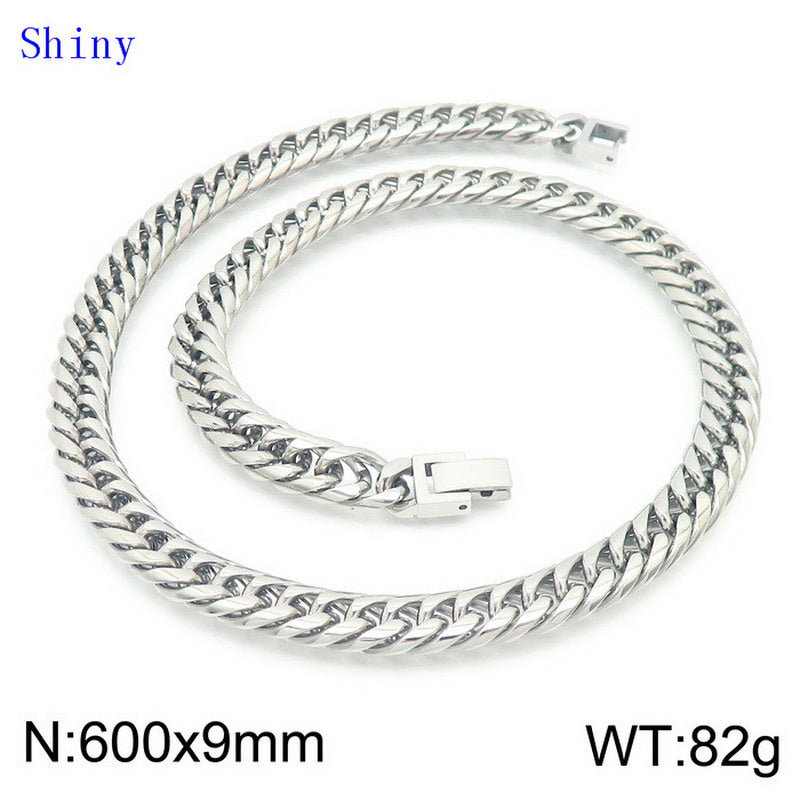 Hip-hop Geometric Titanium Steel Polishing Bracelets Necklace