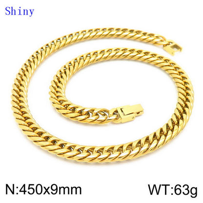 Hip-hop Geometric Titanium Steel Polishing Bracelets Necklace