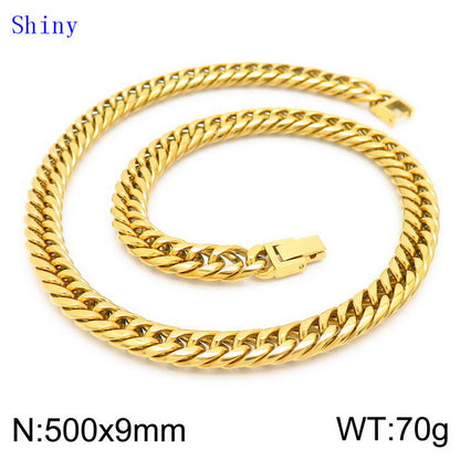 Hip-hop Geometric Titanium Steel Polishing Bracelets Necklace