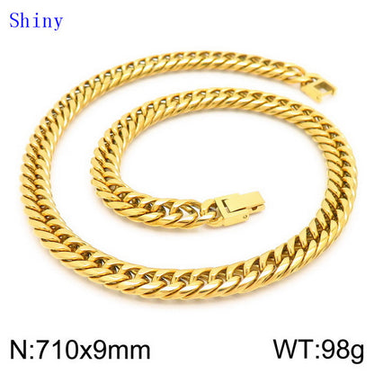 Hip-hop Geometric Titanium Steel Polishing Bracelets Necklace