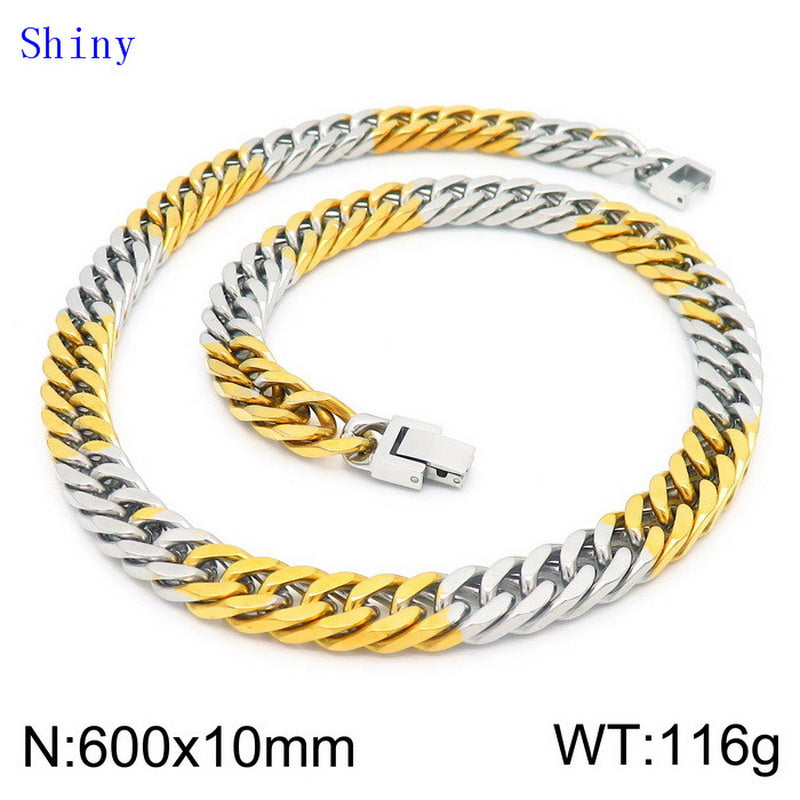 Hip-hop Geometric Titanium Steel Polishing Bracelets Necklace