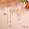 1 Pair Elegant Shiny Geometric Tassel Tassel Plating Inlay Copper Pearl Zircon 18k Gold Plated Drop Earrings