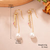 1 Pair Elegant Shiny Geometric Tassel Tassel Plating Inlay Copper Pearl Zircon 18k Gold Plated Drop Earrings