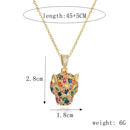 Ig Style Simple Style Animal Cat Horse Copper Plating Inlay Zircon Gold Plated Pendant Necklace