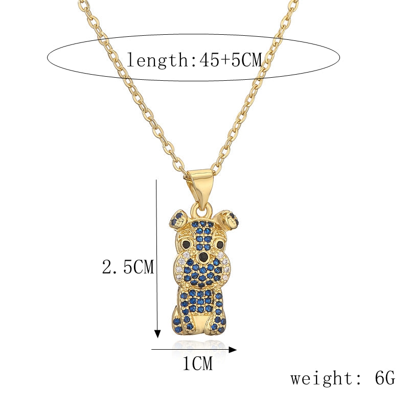 Ig Style Simple Style Animal Cat Horse Copper Plating Inlay Zircon Gold Plated Pendant Necklace