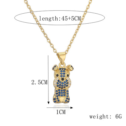 Ig Style Simple Style Animal Cat Horse Copper Plating Inlay Zircon Gold Plated Pendant Necklace