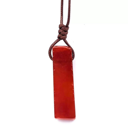 Ethnic Style Geometric Natural Stone Leather Rope Unisex Pendant Necklace