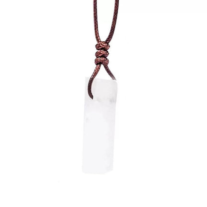 Ethnic Style Geometric Natural Stone Leather Rope Unisex Pendant Necklace