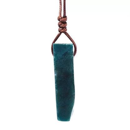 Ethnic Style Geometric Natural Stone Leather Rope Unisex Pendant Necklace