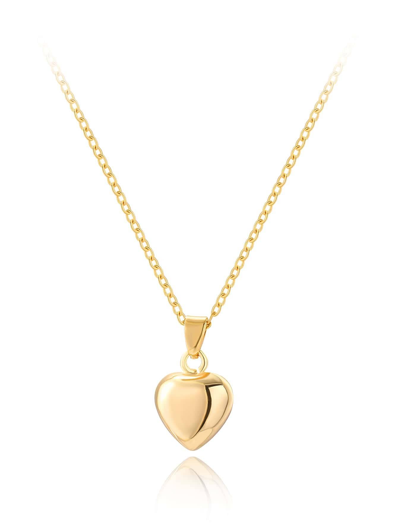 Vintage Style Simple Style Heart Shape Stainless Steel Copper Plating Inlay Zircon 18k Gold Plated Pendant Necklace