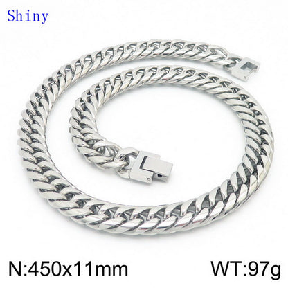 Hip-hop Geometric Titanium Steel Polishing Bracelets Necklace