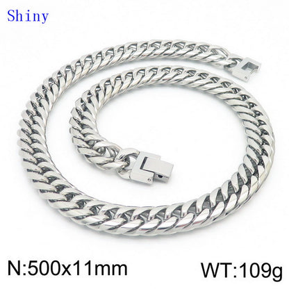 Hip-hop Geometric Titanium Steel Polishing Bracelets Necklace