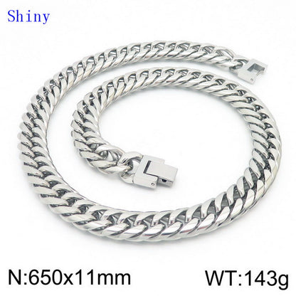 Hip-hop Geometric Titanium Steel Polishing Bracelets Necklace