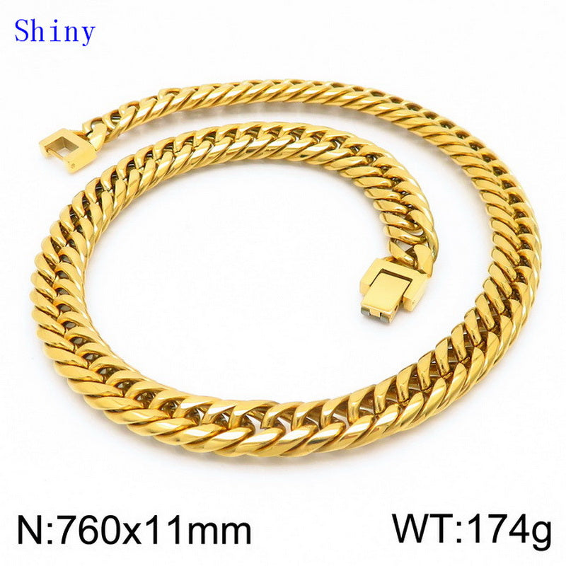 Hip-hop Geometric Titanium Steel Polishing Bracelets Necklace