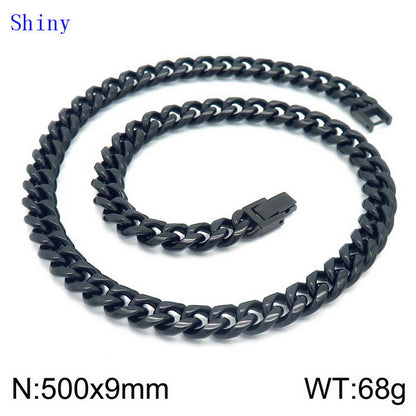 Hip-hop Solid Color Titanium Steel Polishing Bracelets Necklace