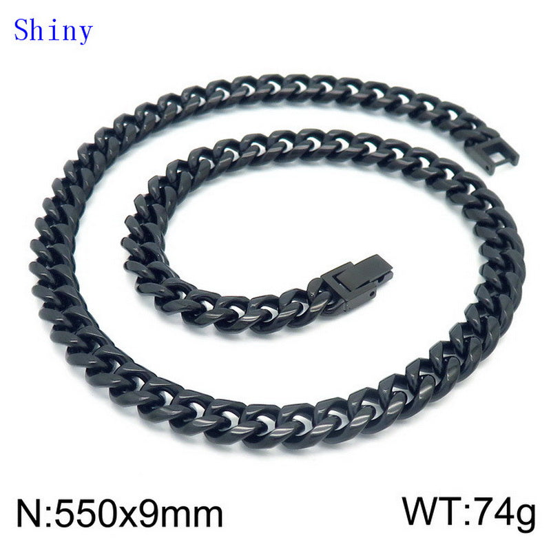 Hip-hop Solid Color Titanium Steel Polishing Bracelets Necklace