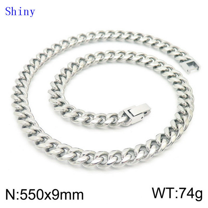 Hip-hop Solid Color Titanium Steel Polishing Bracelets Necklace