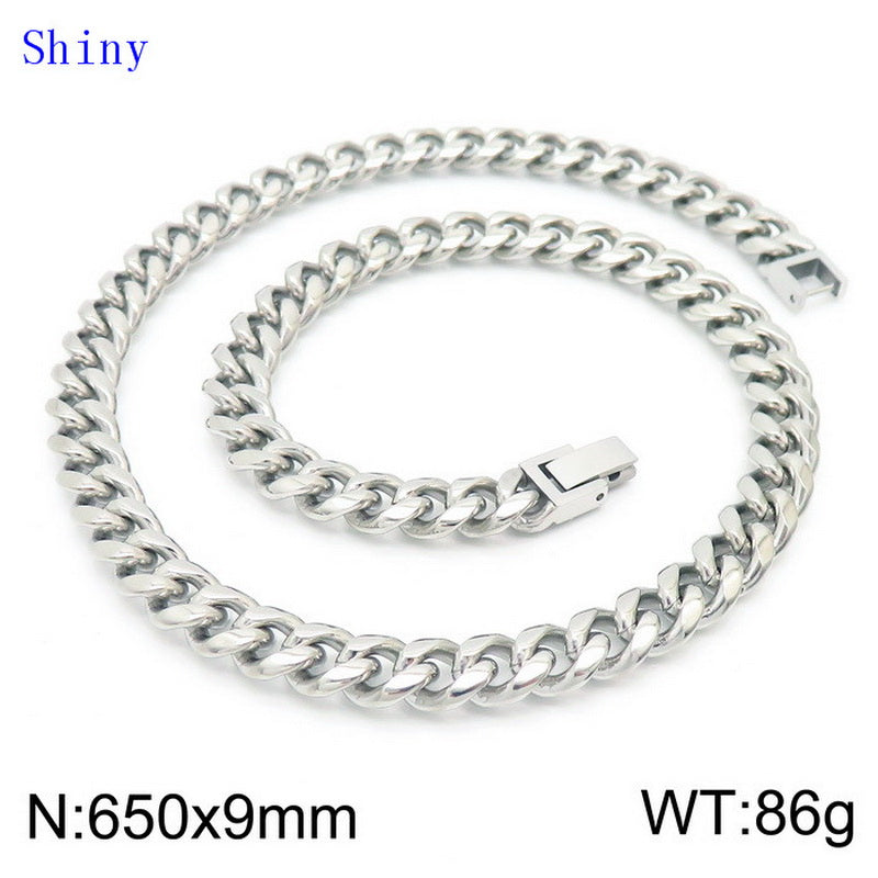 Hip-hop Solid Color Titanium Steel Polishing Bracelets Necklace