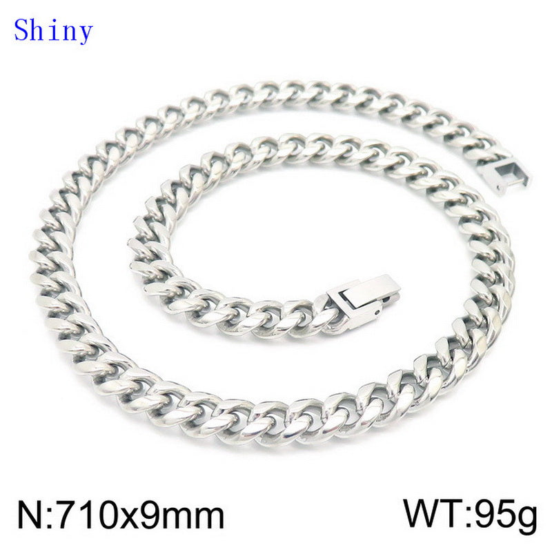 Hip-hop Solid Color Titanium Steel Polishing Bracelets Necklace