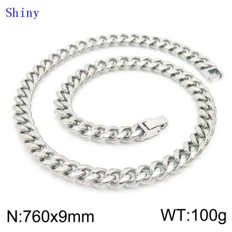 Hip-hop Solid Color Titanium Steel Polishing Bracelets Necklace