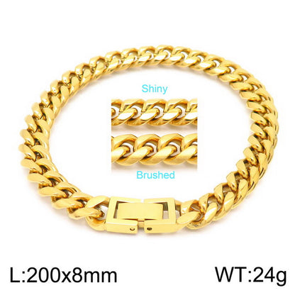 Hip-hop Solid Color Titanium Steel Polishing Bracelets Necklace