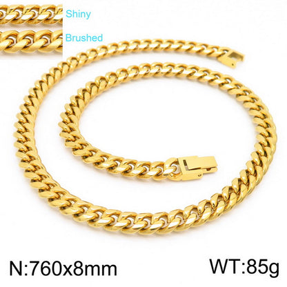 Hip-hop Solid Color Titanium Steel Polishing Bracelets Necklace