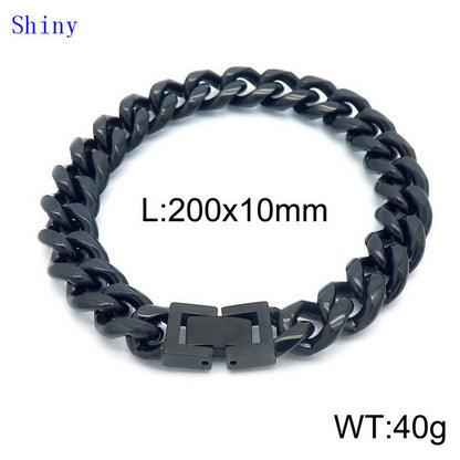 Hip-hop Solid Color Titanium Steel Polishing Bracelets Necklace