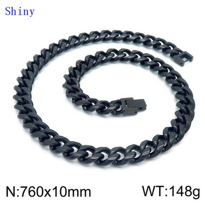 Hip-hop Solid Color Titanium Steel Polishing Bracelets Necklace