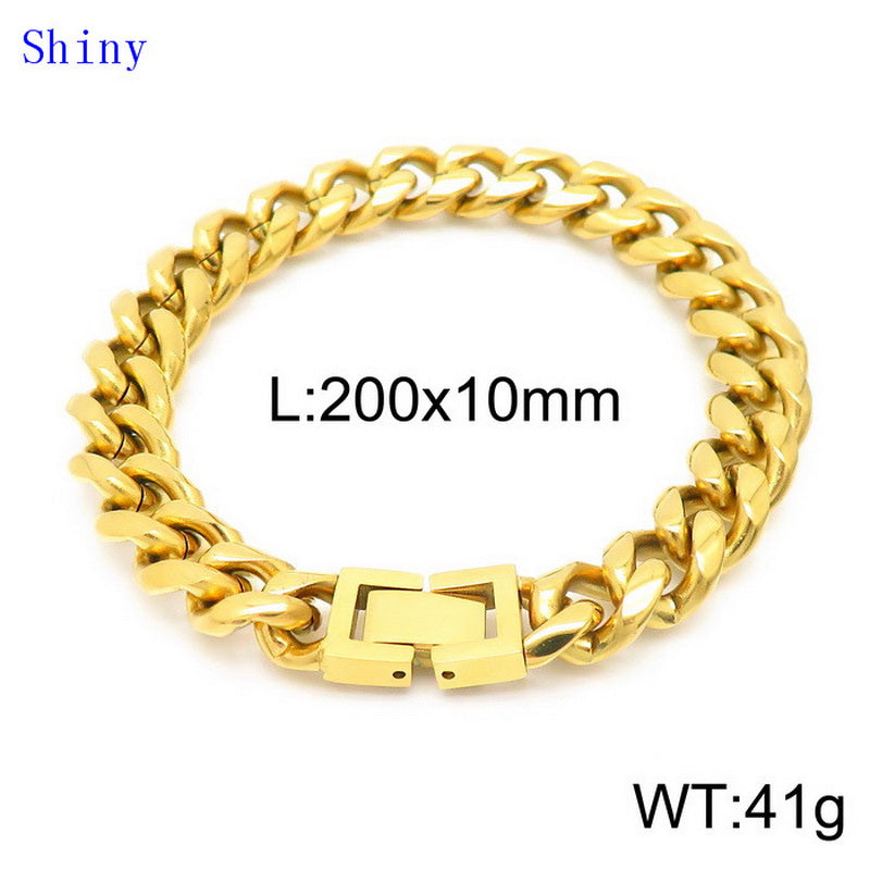 Hip-hop Solid Color Titanium Steel Polishing Bracelets Necklace