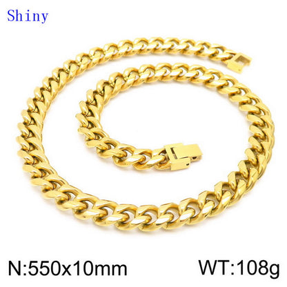 Hip-hop Solid Color Titanium Steel Polishing Bracelets Necklace