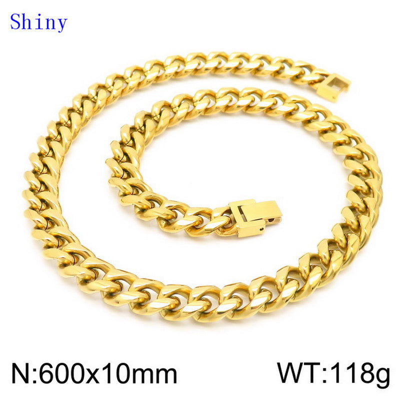 Hip-hop Solid Color Titanium Steel Polishing Bracelets Necklace