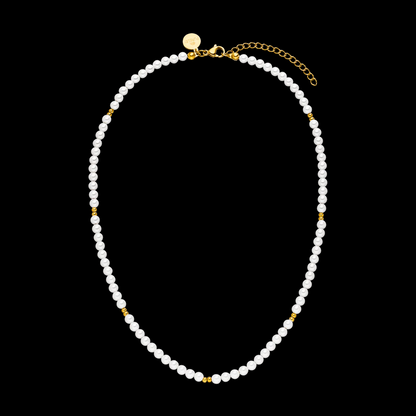 Elegant Classic Style Round Stainless Steel Shell Pearls Beaded Plating 18k Gold Plated Women's Bracelets Necklace
