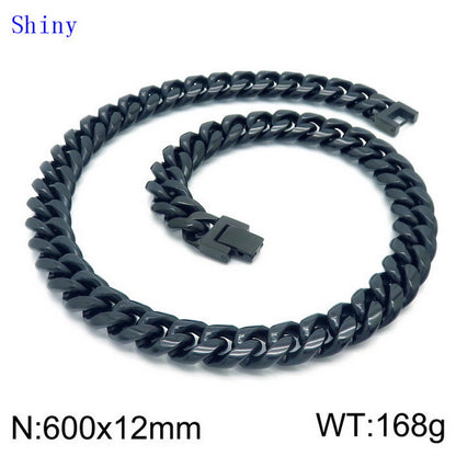 Hip-hop Solid Color Titanium Steel Polishing Bracelets Necklace