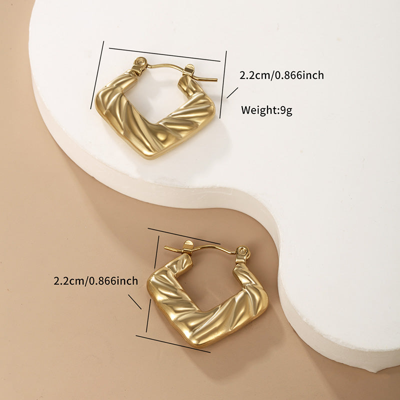 1 Pair Retro Xuping Geometric Plating Stainless Steel 14k Gold Plated Earrings