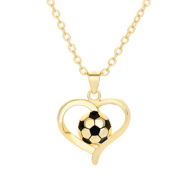 Simple Style Heart Shape Football Sterling Silver Plating Gold Plated Silver Plated Pendant Necklace