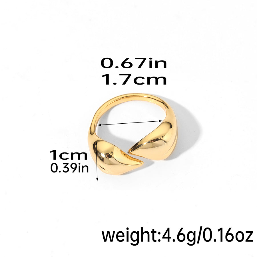 Romantic Geometric Heart Shape Flower Copper Plating 18k Gold Plated Silver Plated Open Rings