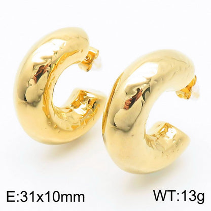 1 Pair Simple Style U Shape Plating Stainless Steel Ear Cuffs
