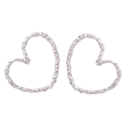 1 Pair Retro Sweet Heart Shape Alloy Ear Studs