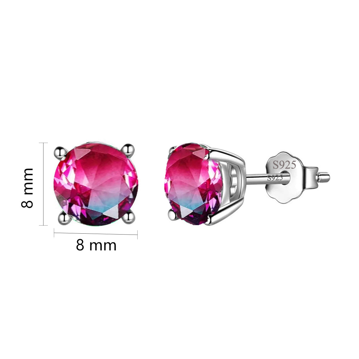 1 Pair Casual Elegant Commute Round Inlay Copper Zircon White Gold Plated Ear Studs