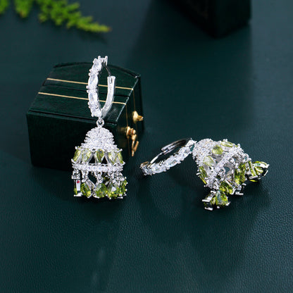 1 Pair Elegant Glam Water Droplets Tassel Inlay Copper Zircon White Gold Plated Drop Earrings