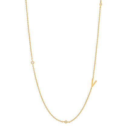 Simple Style Letter Sterling Silver 18k Gold Plated Necklace
