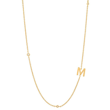 Simple Style Letter Sterling Silver 18k Gold Plated Necklace