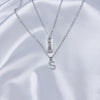 Simple Style Letter Copper Alloy Plating Inlay Zircon Silver Plated Women's Pendant Necklace