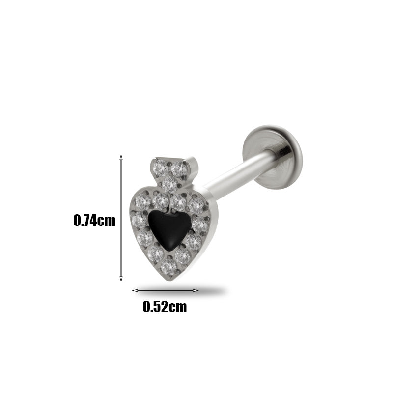 1 Piece Simple Style Geometric Plating Inlay Titanium Alloy Zircon 18k Gold Plated Ear Studs