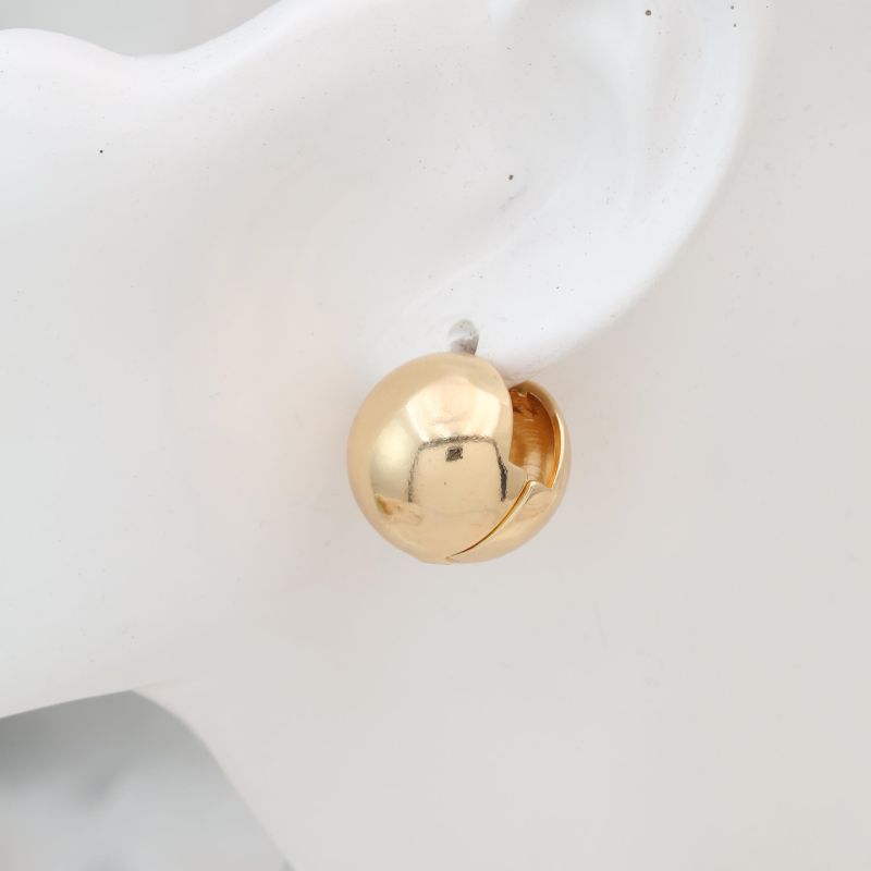 1 Pair Simple Style Round Plating Copper 18k Gold Plated White Gold Plated Huggie Earrings