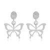 1 Pair Elegant Simple Style Tree Butterfly Polishing Plating Stainless Steel Silver Plated Drop Earrings