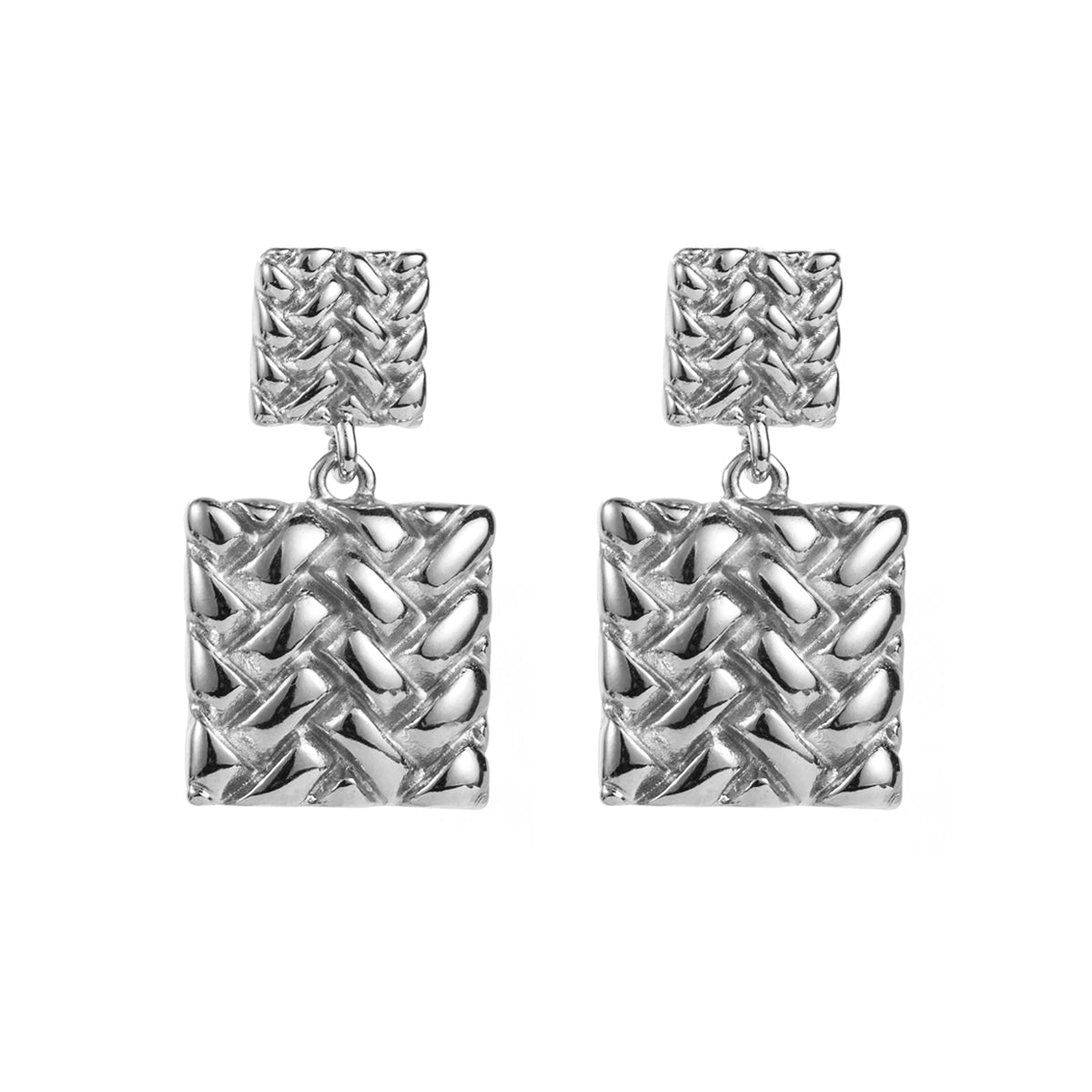 1 Pair Retro Simple Style Geometric Stainless Steel Drop Earrings