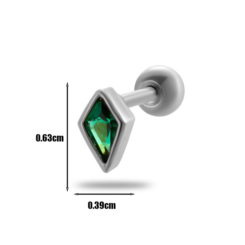 1 Piece Simple Style Geometric Plating Inlay Stainless Steel Zircon 18k Gold Plated Ear Studs