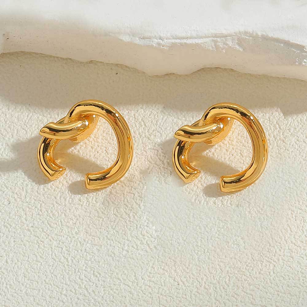 1 Pair Vintage Style Simple Style Geometric Copper Pearl 14k Gold Plated Ear Cuffs