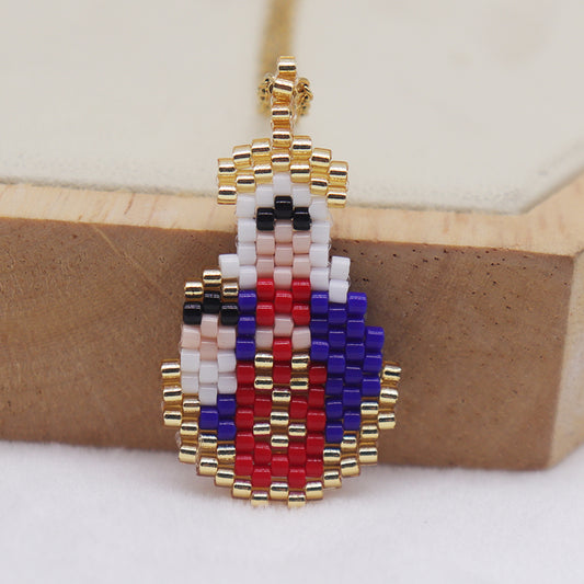 Ethnic Style Portrait Stainless Steel Glass Beaded Plating Gold Plated Unisex Pendant Necklace